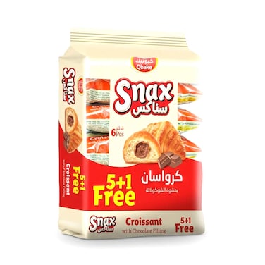 Qbake Snax Midi Chocolate Croissant 60gx6 Pieces