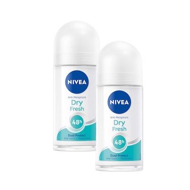 Nivea Deodorant Anti Perspirant Roll On Dry Fresh 50mlx2 Pieces