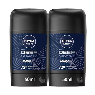 Nivea Men Anti-Perspirant Deodorant Stick Deep Darkwood 50mlx2 Pieces