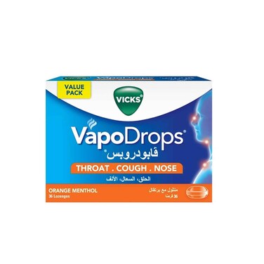 Vicks Vapodrops Orange Menthol 36 Lozenges