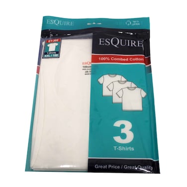 تي شيرت رجالي 3 قطع أبيض اكس اكس لارج