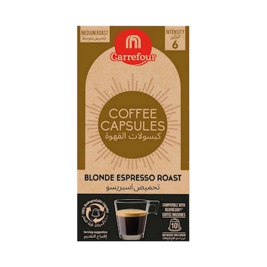 Maf Carrefour Coffee Capsules Blonde Espresso Roast 10 Capsules