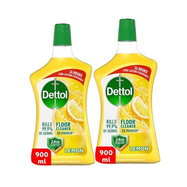 ديتول منظف الأرضيات المضاد للبكتيريا برائحة الليمون، 900 مل × 2