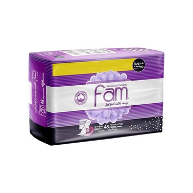 Fam Folded With Wings 48 Night Feminine Pads