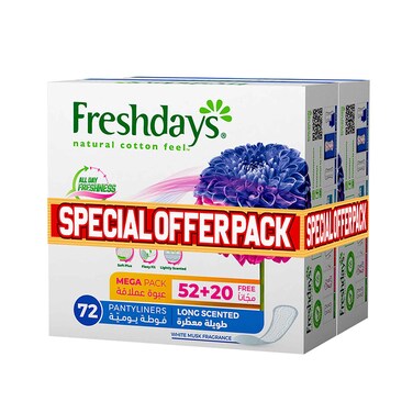 Private Fresh Pantyliner Long Scent 52+20pieces