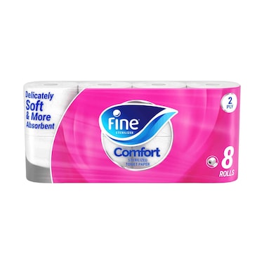 Fine Toilet Tissue Comfort 180 Sheets 2 Ply 8 Rolls