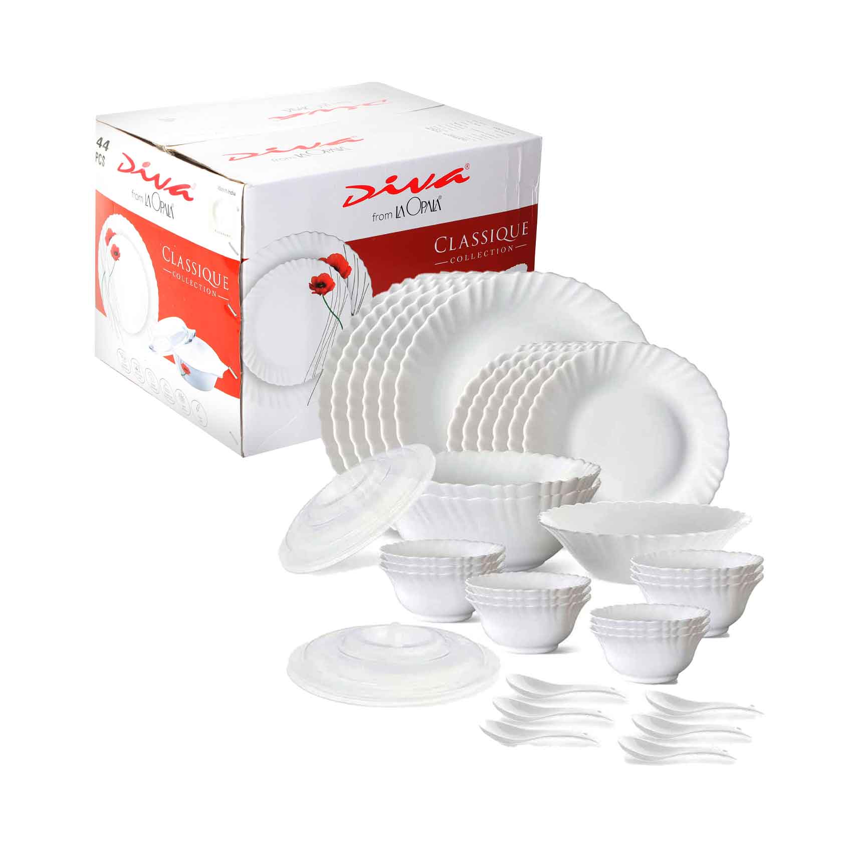 Buy La Opala Classic Dinner Set 44Pcs Online Carrefour Qatar
