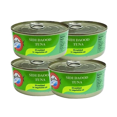 تونة سيدي داود مقطعة في زيت نباتي 140 جرام × 4 قطع