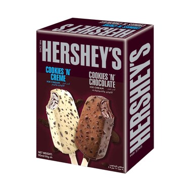 Hershey's Cookies And Creme with Cookies And Chocolate Ice Cream Stick 90ml Pack of 4