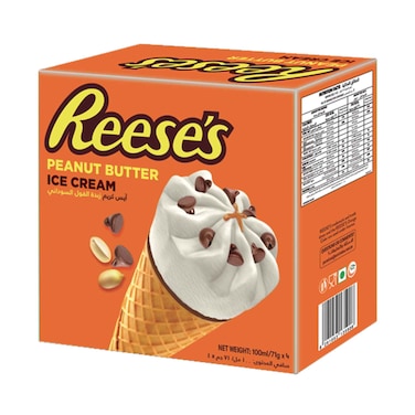ريسيز مخروط آيس كريم زبدة الفول السوداني 71 جرام × 4 قطع