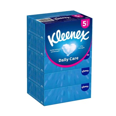 Kleenex Daily Care 2 Ply Gentle &amp; Strength Facial Tissue 5 Pieces