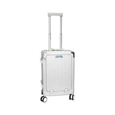 حقيبة سفر صلبة بعجلات من مادة ABS باللون الأبيض الفاتح