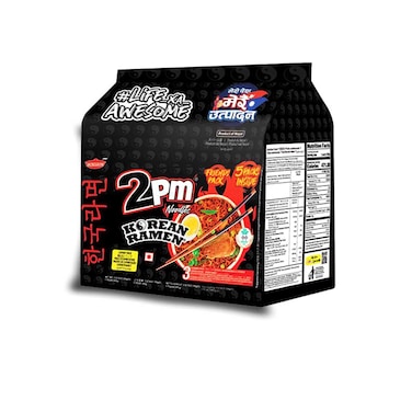 2pm Korean Ramen With Dehydrated Vegetables &amp; Seaweed Noodles 100gx5 Pieces