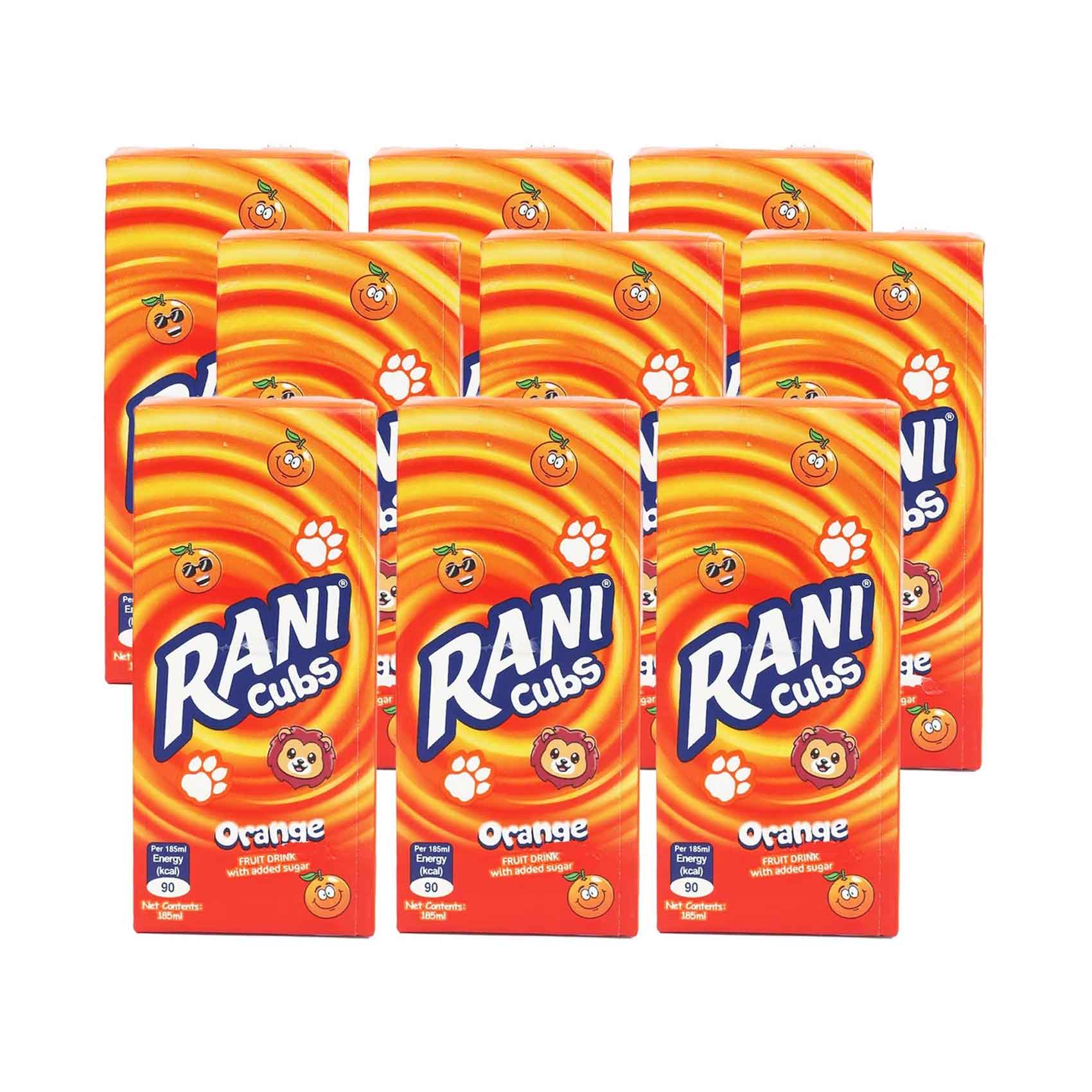 Buy Rani Cubs Orange Fruit Juice 185mlx9 Pieces Online Carrefour