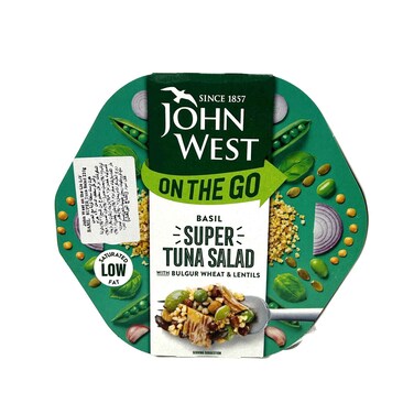سلطة التونة الفائقة بالريحان مع البرغل والقمح والعدس من جون ويست أون ذا جو 220 جم