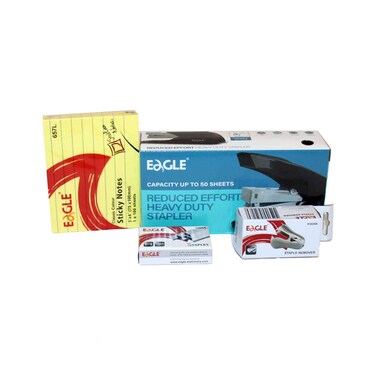 Eagle Stapler+Pin+Remover+Sticky Note