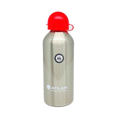 Water Bottle Stainless Steel With Cap Red 0.6L