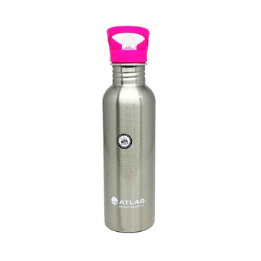 Water Bottle Sipper Stainless Steel Pink 0.75 L