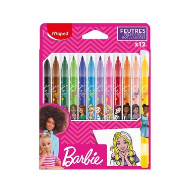 قلم لباد باربي 12 لون