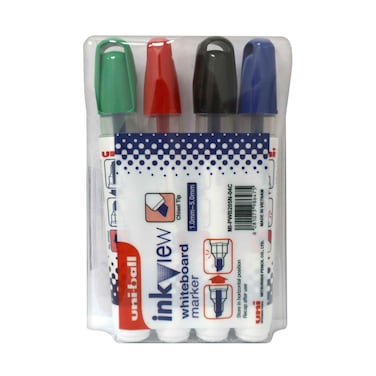 Uni Ball Ink View White Board Marker With Chisel Tip 4 Pieces