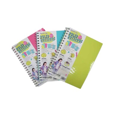 We Write 3 Subject Ruled Notebook B5 120 Sheets Assorted