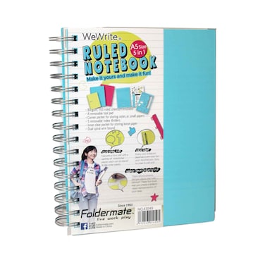 5 Subject Notebook A5 150Sheet Assorted