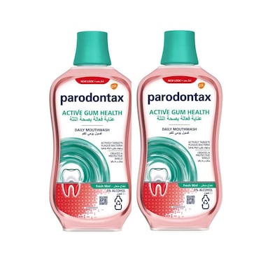غسول الفم بارودونتكس بالنعناع المنعش لصحة اللثة 500 مل × 2 قطعة