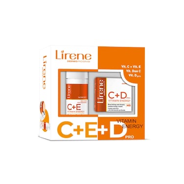 Lirene Dermoprogram Moisturizing Cream C+D Vitamin Energy 50ml &amp; Lirene C+E  Vitamin Energy Facial Cleansing Foam 150ml