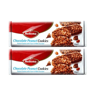 Hellema Chocolate Peanut Cookies 150gx2 Pieces