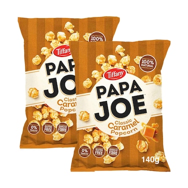 Tiffany Papa Joe Classic Caramel Popcorn 140gx2 Pieces