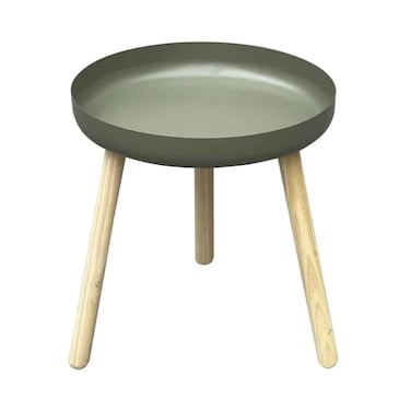 طاولة القهوة مع صينية معدنية  40X40X43  خضراء اللون