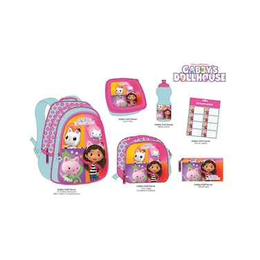 Gabby Dollhouse 6 In1 Backpack Set 16Inches