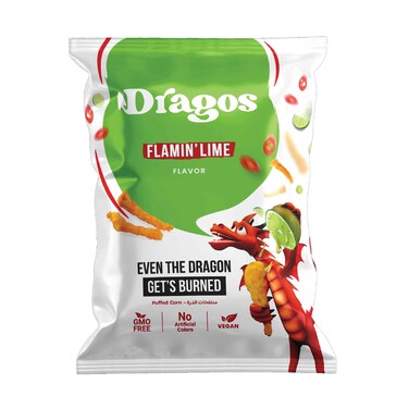Dragos Puffed Corn With Flamin' Lime Flavor 100g