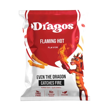 Dragos Puffed Corn With Flaming Hot Flavor 100g