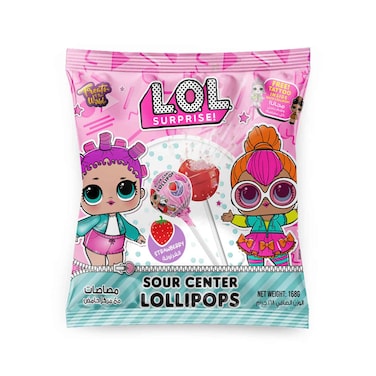 LOL Surprise Lollipops Sour Strawberry 168g