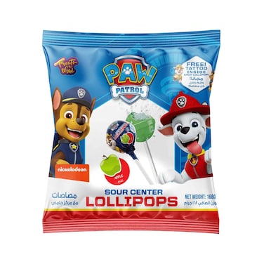 Paw Patrol Lollipops Sour Center Apple 168g