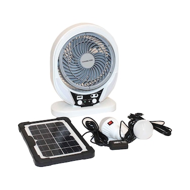 Hamilton Rechargeable 4 In 1 Fan with Led Lamp and Solar Panel