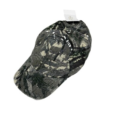 قبعة طباعة عسكرية باللون الرمادي الداكن