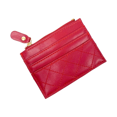 حاملة بطاقات نسائية من مجموعة لا، ١١×٨.٥ سم، حمراء