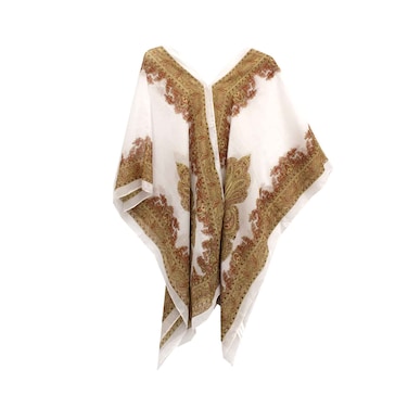 بونشو نسائي خفيف المجموعة مقاس 160×95 سم، أبيض