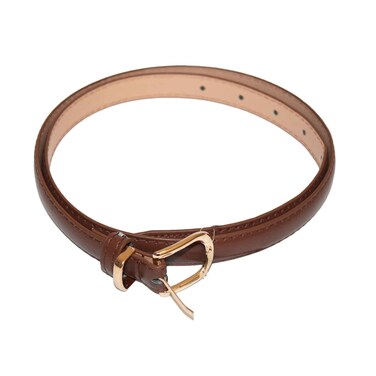 LA Collection Women's Belt Size S/M: 2x100cm Dark Brown