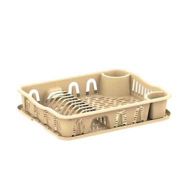 Cosmoplast Plastic Dish Drainer Large With Tray 50xW40xH10cm