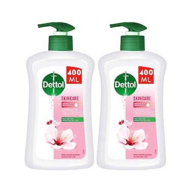 Dettol Skincare Liquid Handwash Pump Rose &amp; Sakura Blossom Scent 400mlx2 pieces