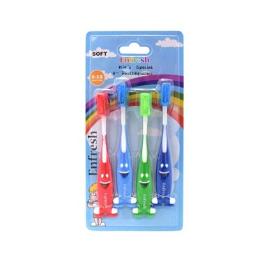 Enfresh Kids Soft Toothbrush Assorted 4 Pieces