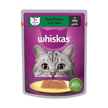 Whiskas Tuna Flavour in Jelly Cat Food Pouch 1 Years And Above 80g