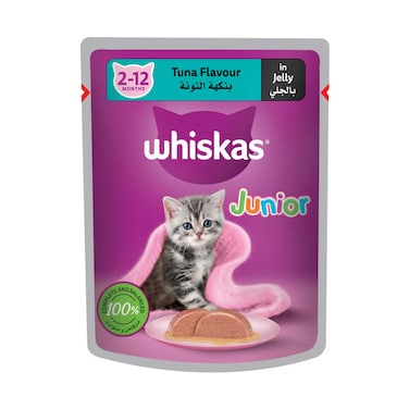 Whiskas Tuna Flavour in Jelly Junior Cat Food Pouch 2 to 12 Months 80g