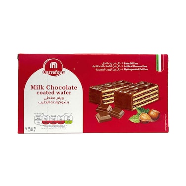 Maf Carrefour Milk Chocolate Coated Wafer Filled With Hazelnut Cream 38gx5 Pieces