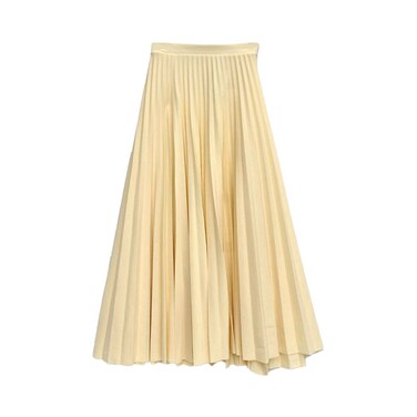 تنورة بليسيه من مجموعة ال المقاس متوسط، لون كريمي