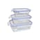 Zibo Woco Rectangular Food Glass Container 3PC Set