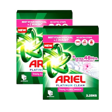 Ariel Automatic Fast Dissolving Detergent Powder Downy Floral Breeze 2.5kgx2 Pieces
